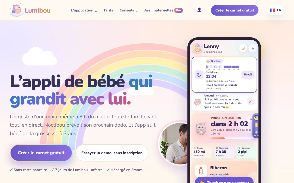 Capture desktop du site Lumibou