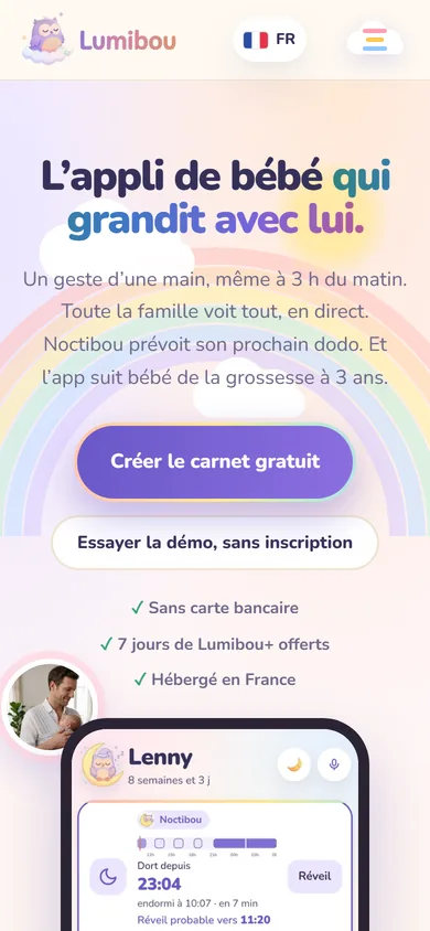 Capture mobile du site Lumibou