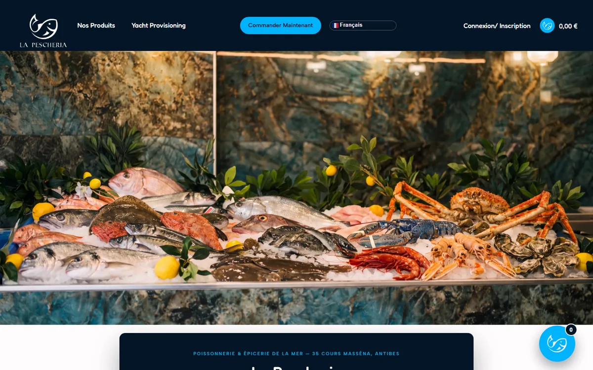Capture d'écran du site La Pescheria