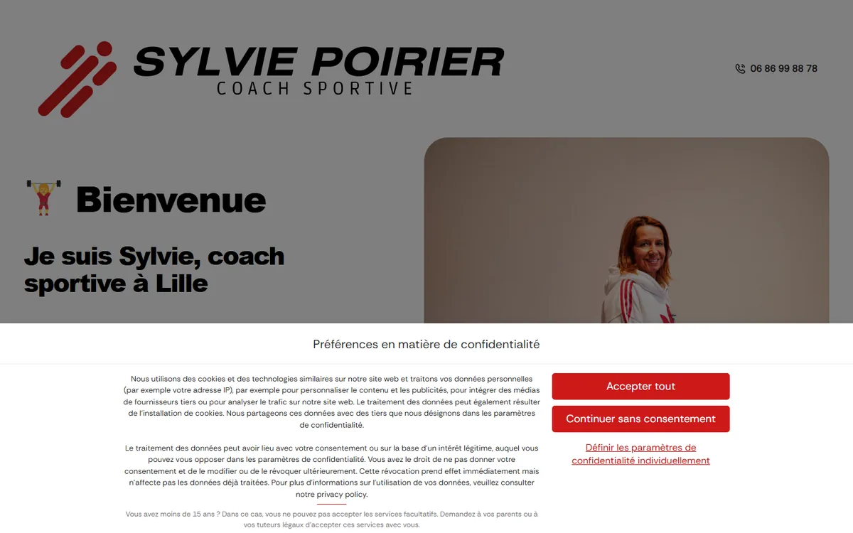 Capture d'écran du site Sylvie Poirier Coach